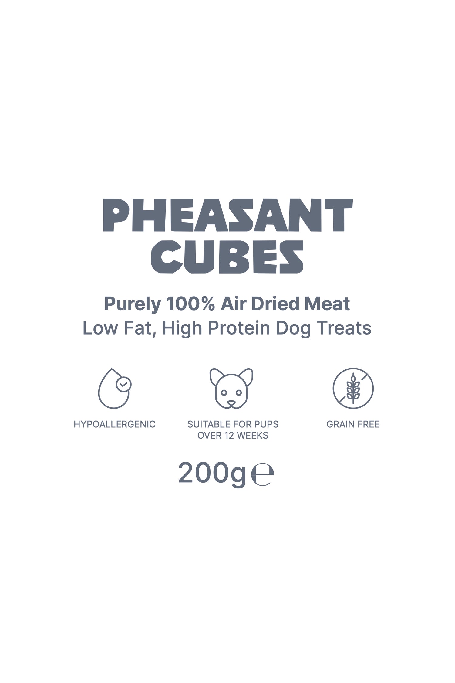 Pheasant Cubes Details - Natural Dog Treat